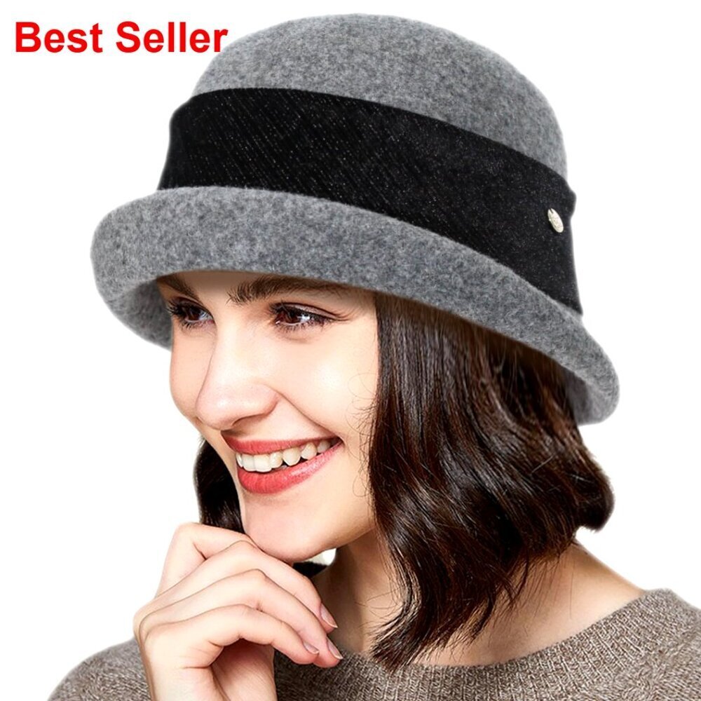 Vintage Wool Fedora Cloche Hat Packable Winter Accessory